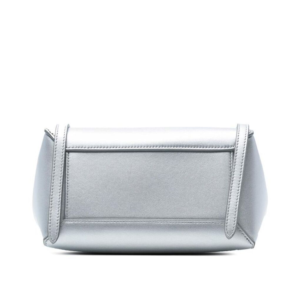 Pre Loved celine Elegant Top Handle Bag Women Silver Satchel - Picture 3 of 7